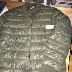 Green Quilted Bomber Mens L New